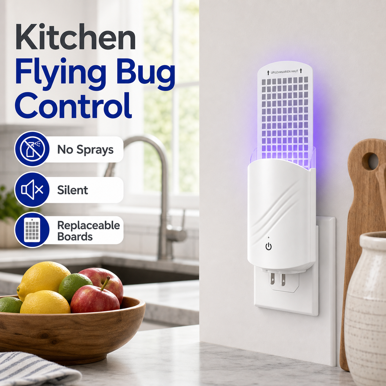 PestGuard plug-in flying insect trap in a kitchen