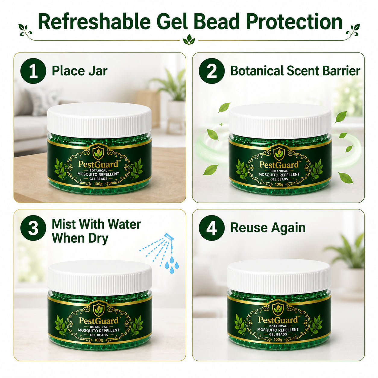 How PestGuard mosquito repellent gel beads work and refresh with water