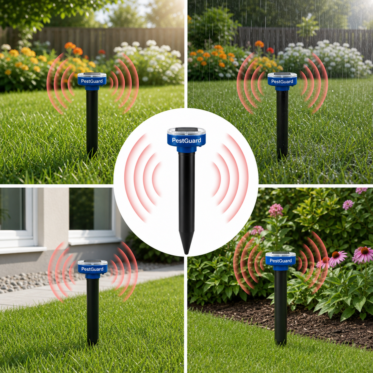 PestGuard solar garden pest repeller all-weather outdoor placement