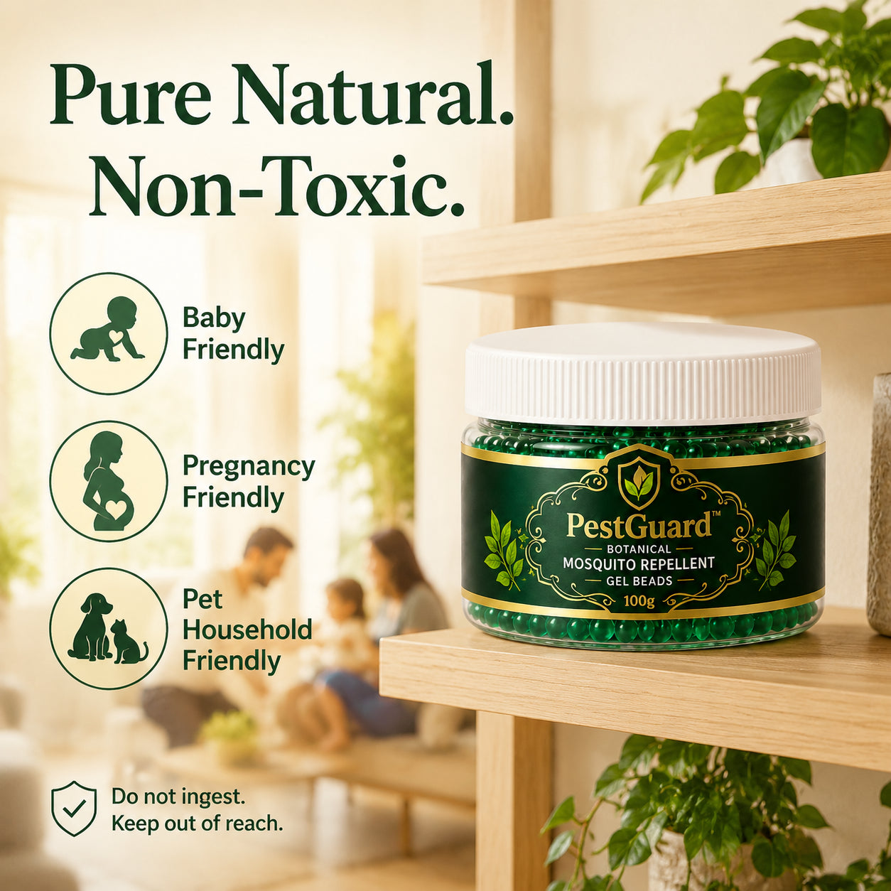 PestGuard pure natural non-toxic baby and pregnancy friendly mosquito repellent gel beads
