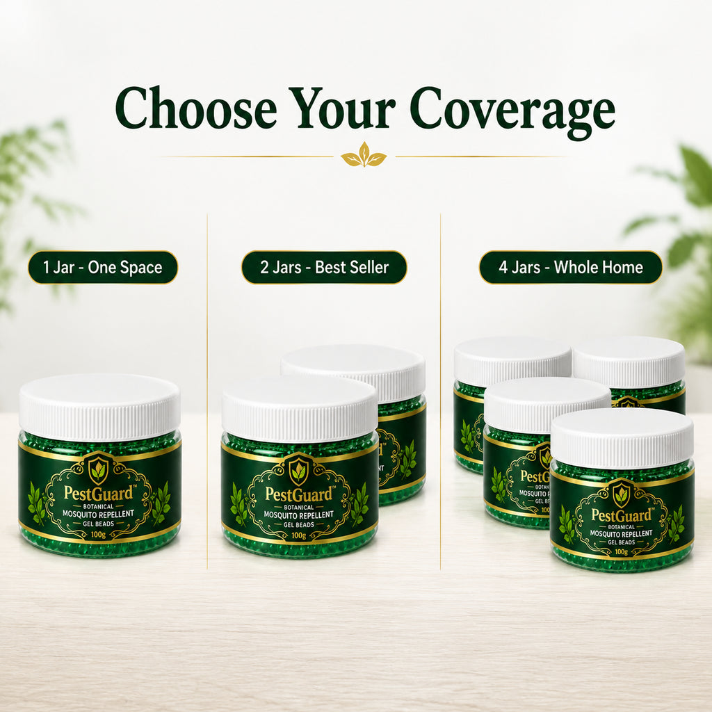 PestGuard mosquito repellent gel beads 1 jar 2 jars and 4 jars bundle options