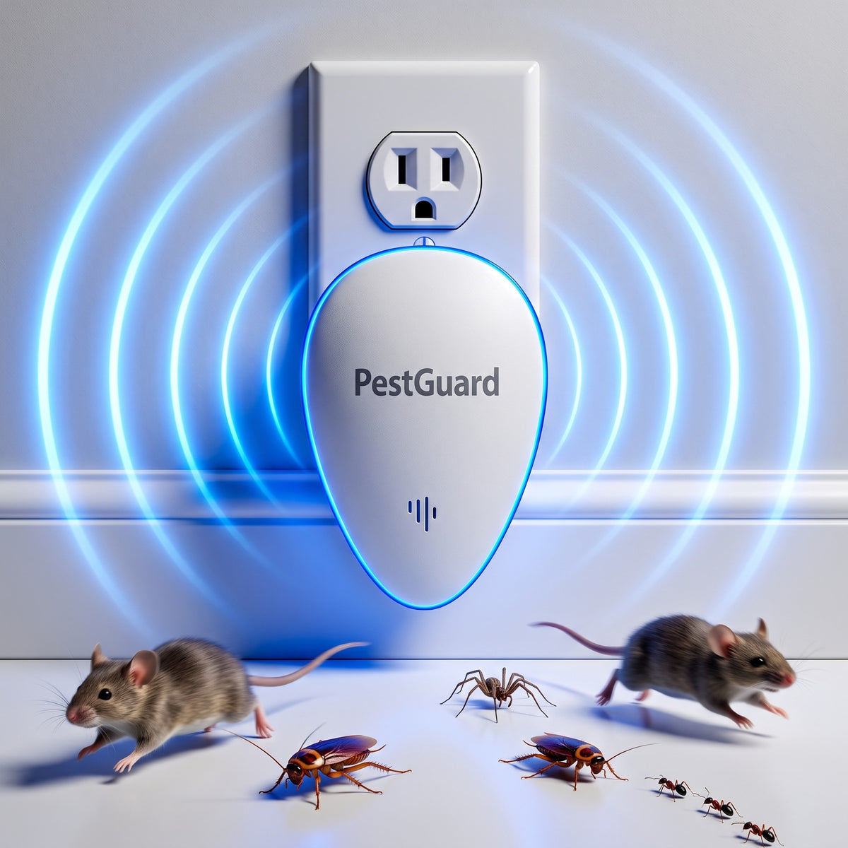 PestGuard plug-in pest repeller driving mice, roaches, spiders and ants away