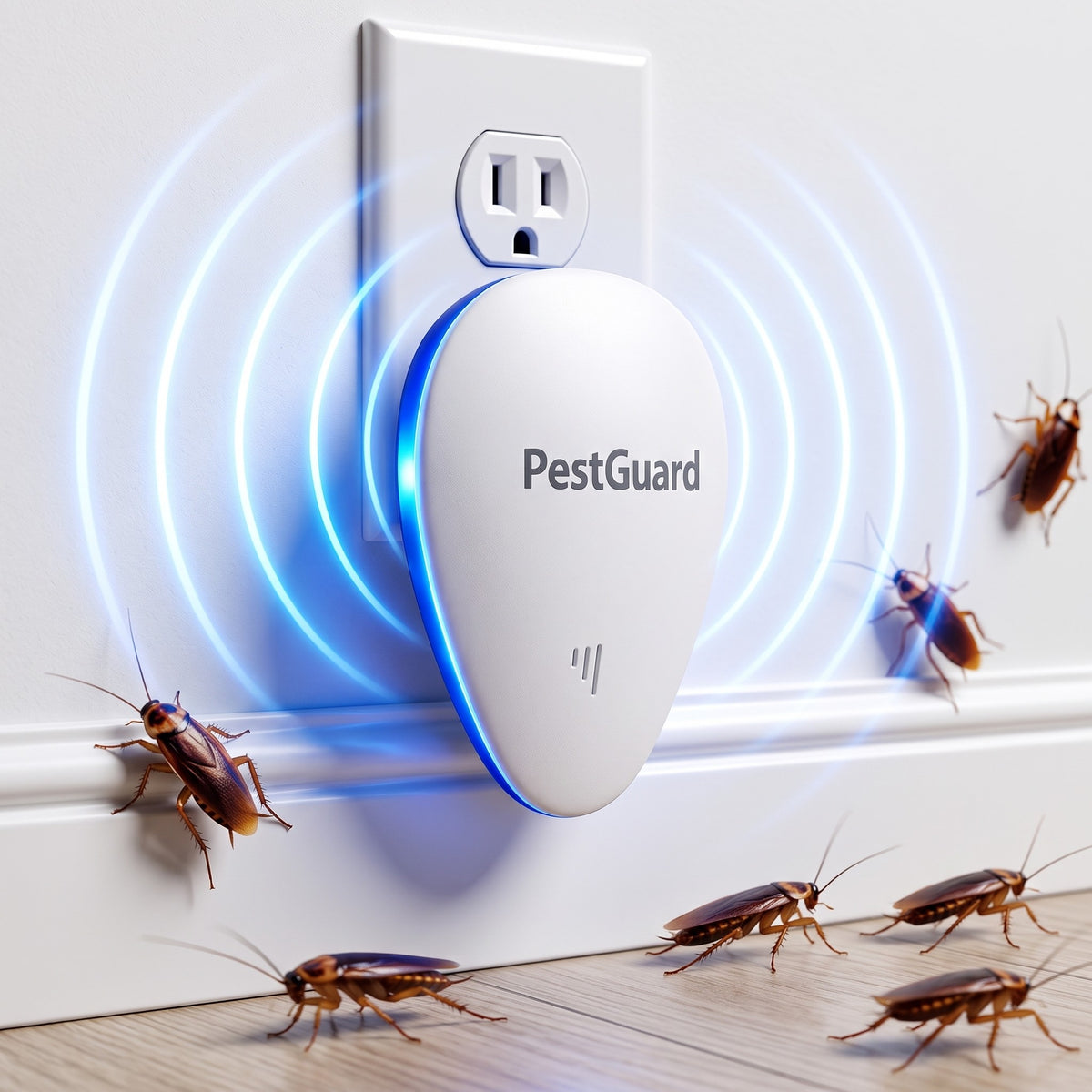 PestGuard plug-in roach repeller driving cockroaches away