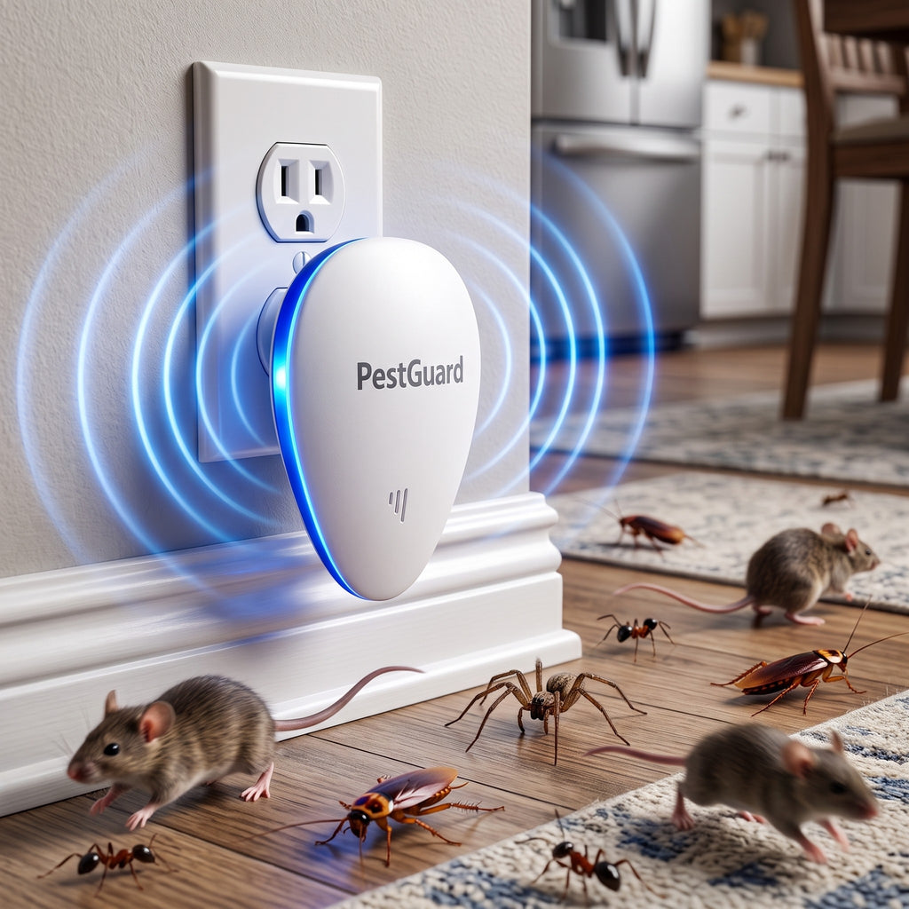 PestGuard plug-in pest repeller at home, pests running away