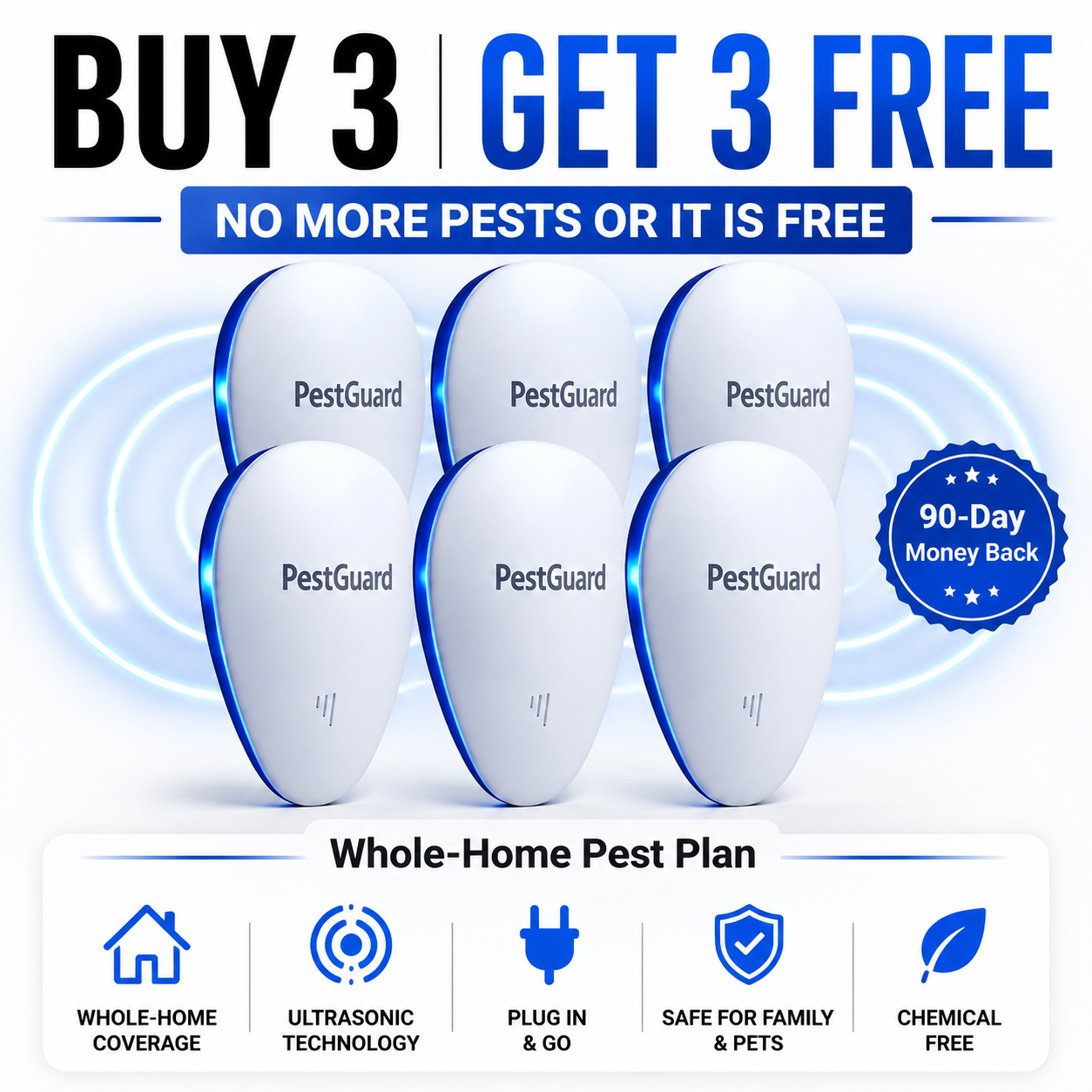 PestGuard Buy 3 Get 3 Free bed bug room coverage plan