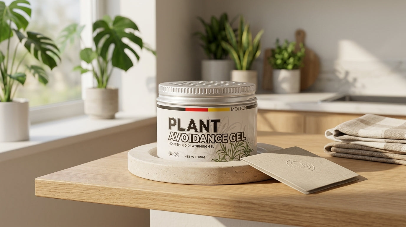 Trust-style visual for botanical bead jar guarantee and cleaner routine promise